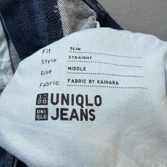 UNIQLO Jeans Mens 32x32 Blue Selvedge Kaihara Slim Straight Japanese Denim - Picture 6 of 13